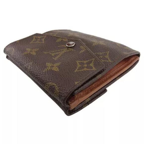 LOUIS VUITTON W Hook Wallet Monogram Beige Monogram Canvas Authentic Used - Picture 4 of 9